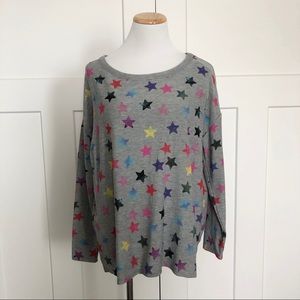Chaser Top Colored Star Print Pullover Lounge